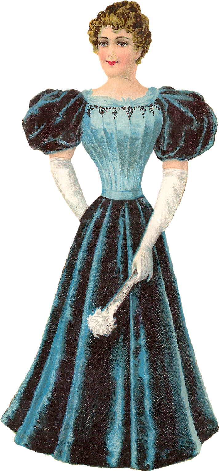 Victorian Ladyin Blue Dress