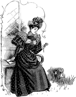 Victorian Ladywith Flower