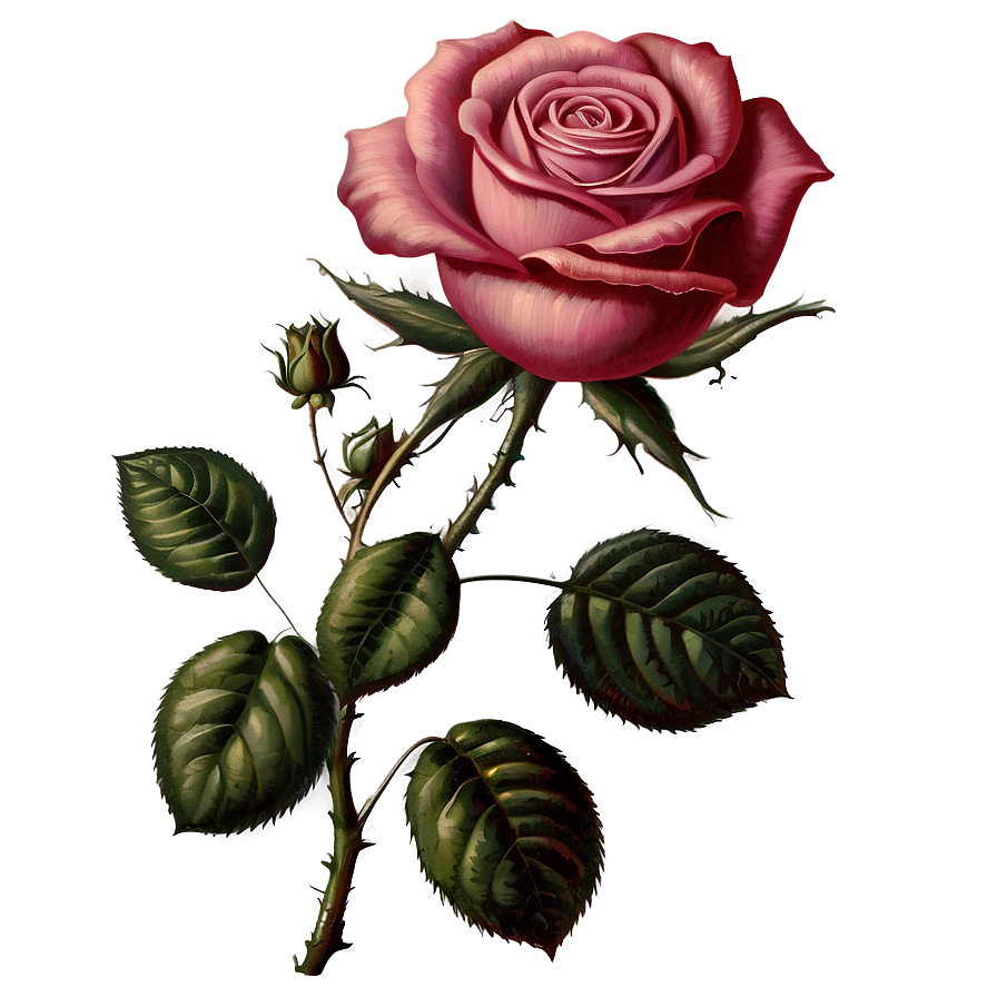 Victorian Rose Print Png Aat