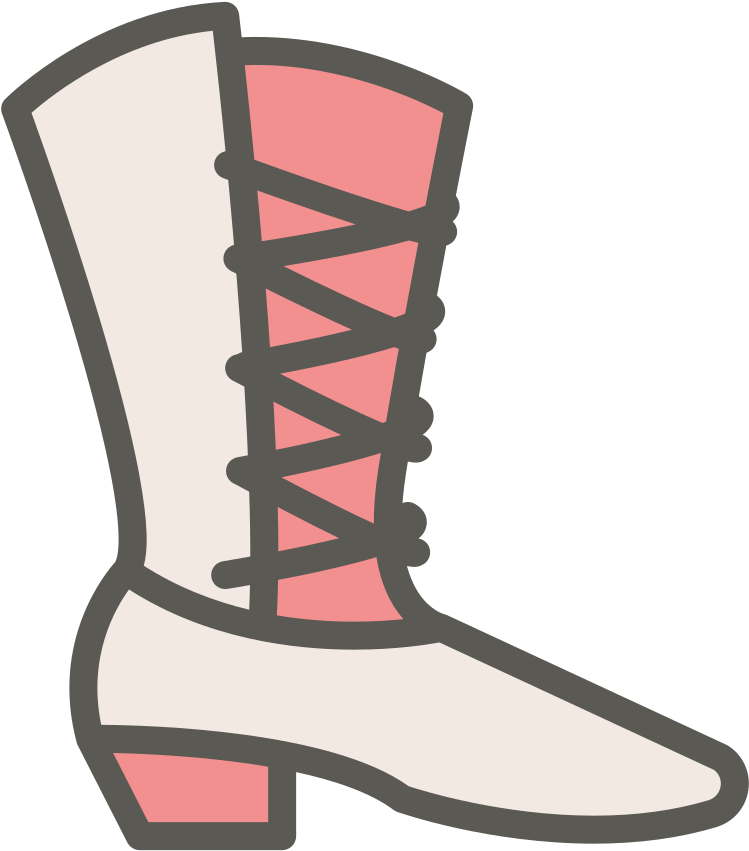 Victorian Style Lace Up Boot Illustration