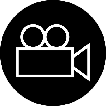 Video Camera Icon Black Background