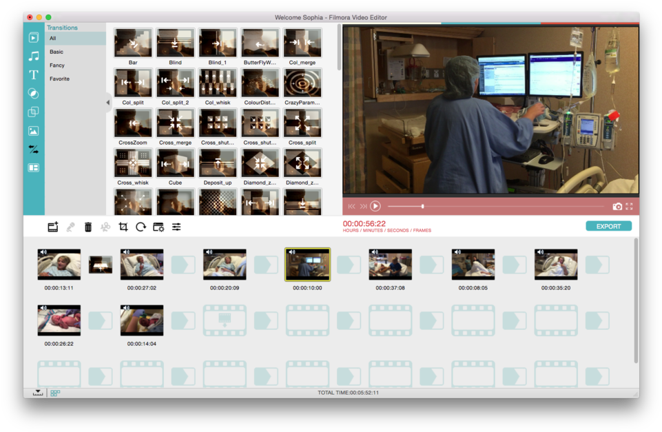 Video Editing Software Workspace