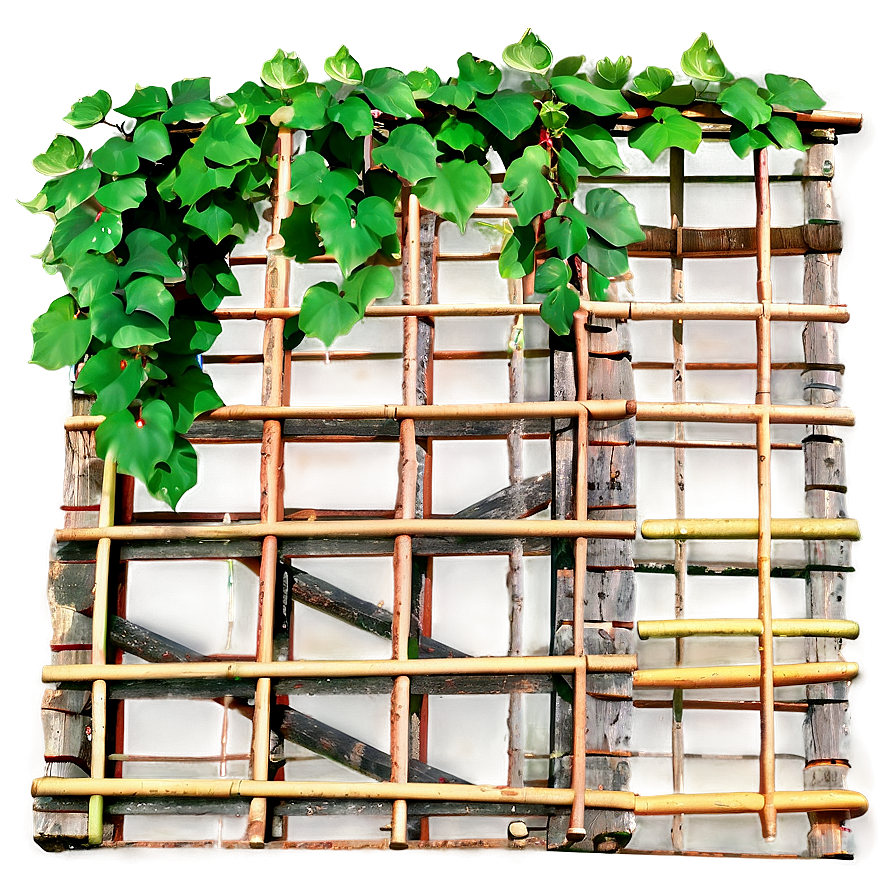 Vine Covered Bamboo Lattice