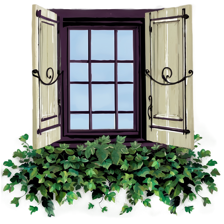 Vine Overgrown Window Png 05042024