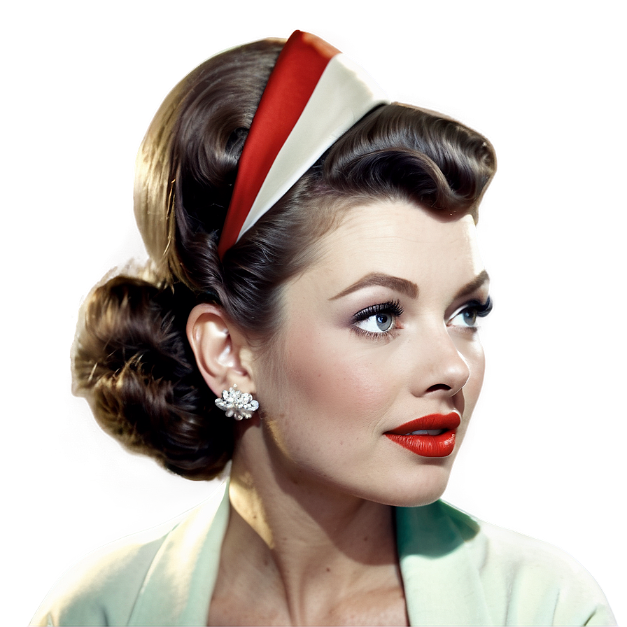 Vintage 1950s Hairstyles And Makeup Png Gad37