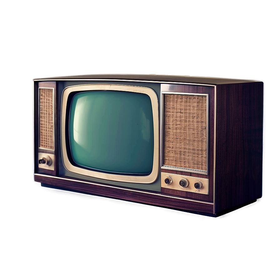 Vintage 1950s Television Set Png Awn41