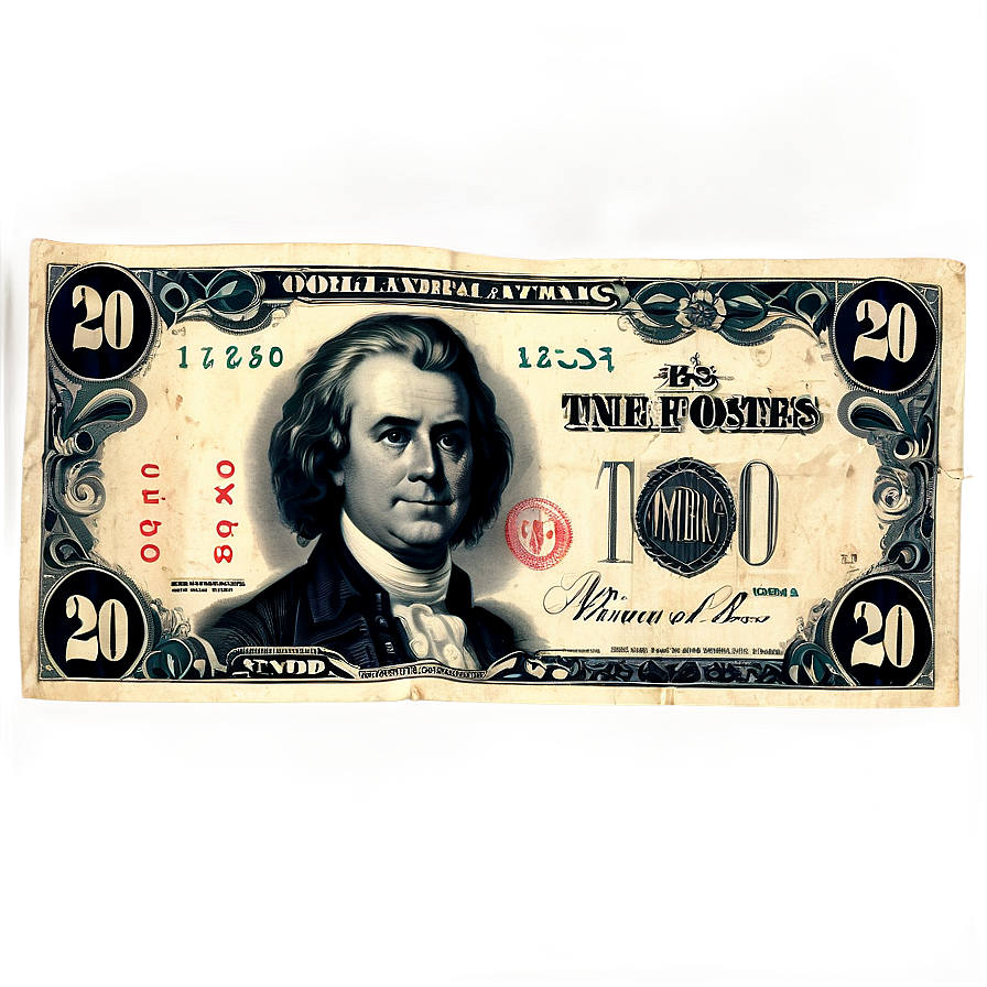 Vintage 20 Dollar Note Png Joj