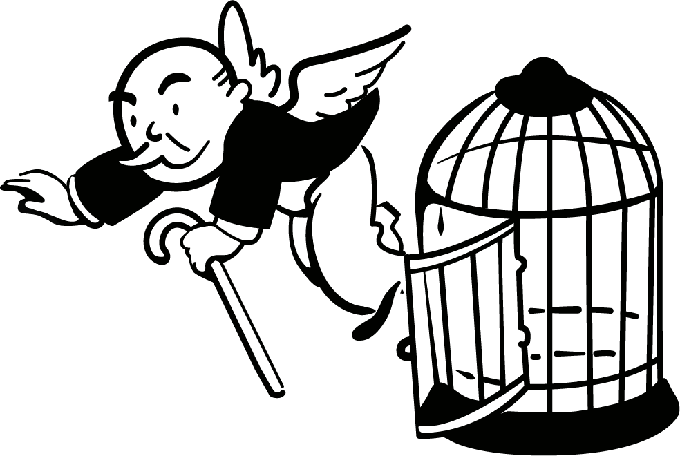 Vintage Angeland Birdcage Illustration