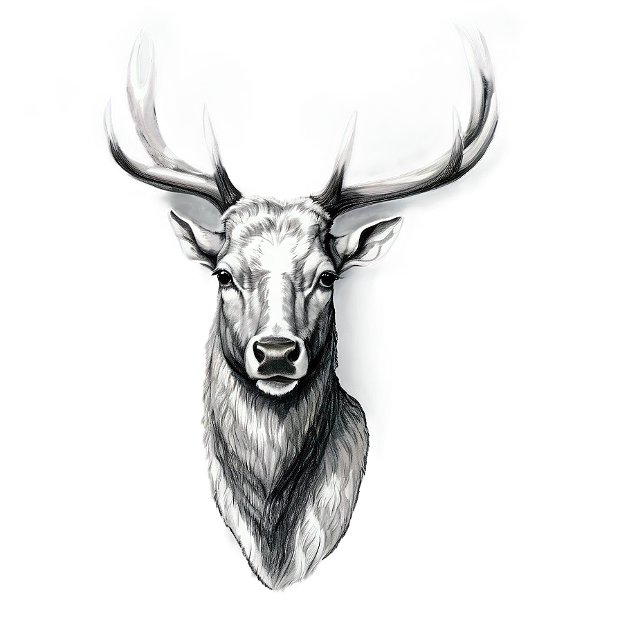 Vintage Antler Drawing Png Qip