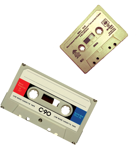 Vintage Audio Cassettes Floating