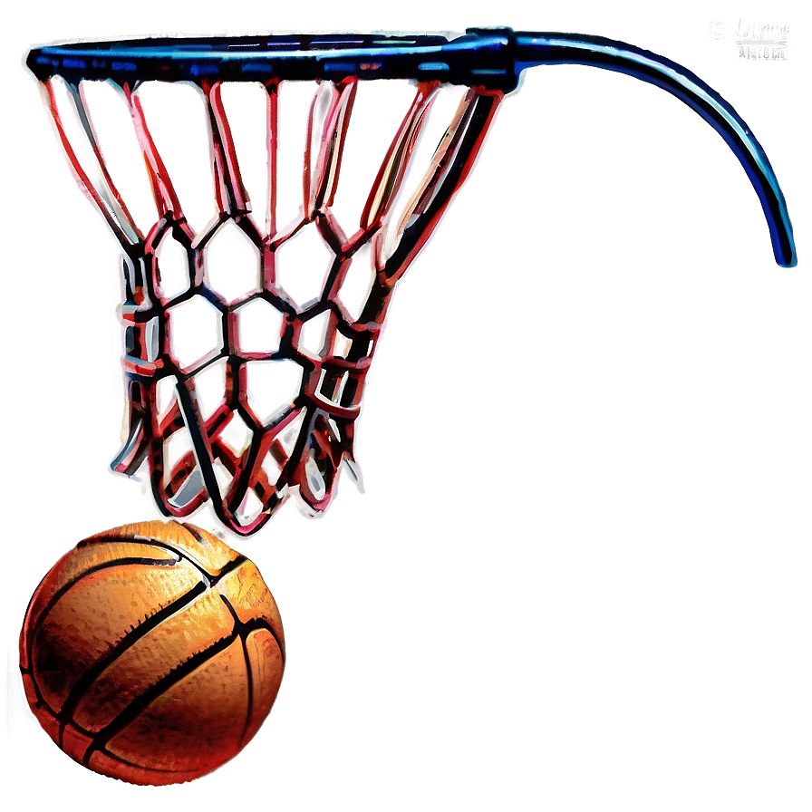 Vintage Basketball Net Art Png 06132024