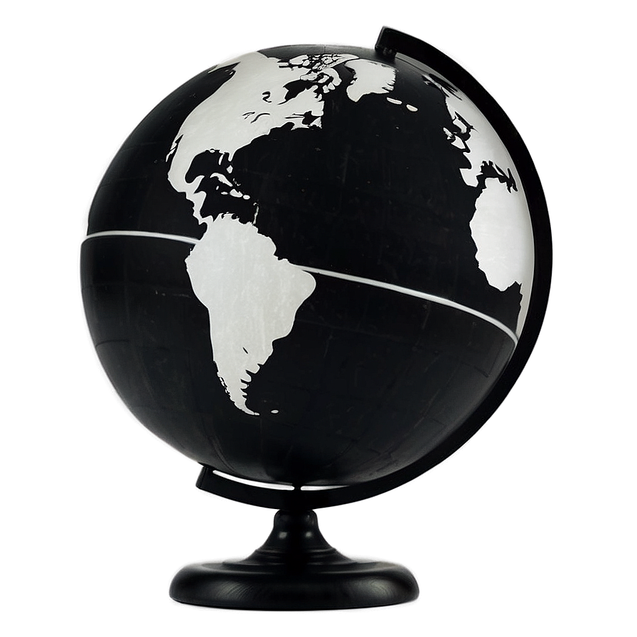 Vintage Black And White Globe Png 47