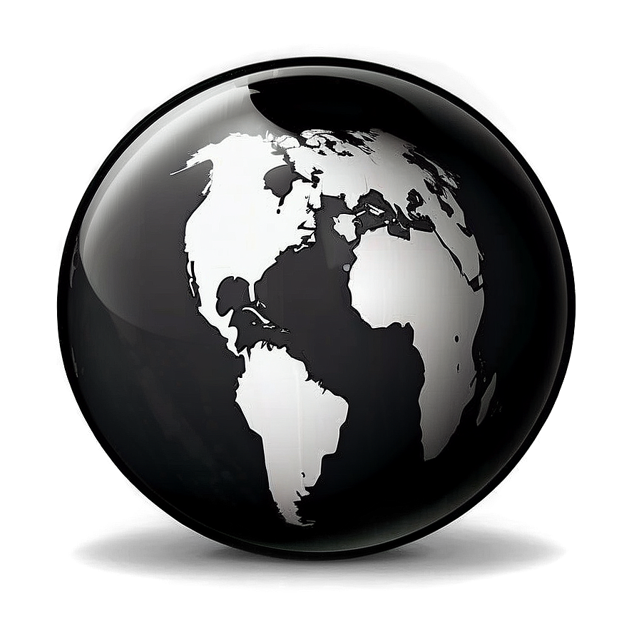 Vintage Black And White Globe Png Rin