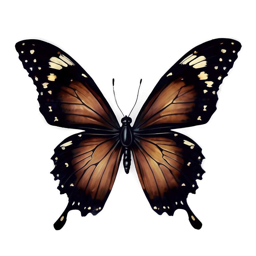 Vintage Black Butterfly Png Xyc