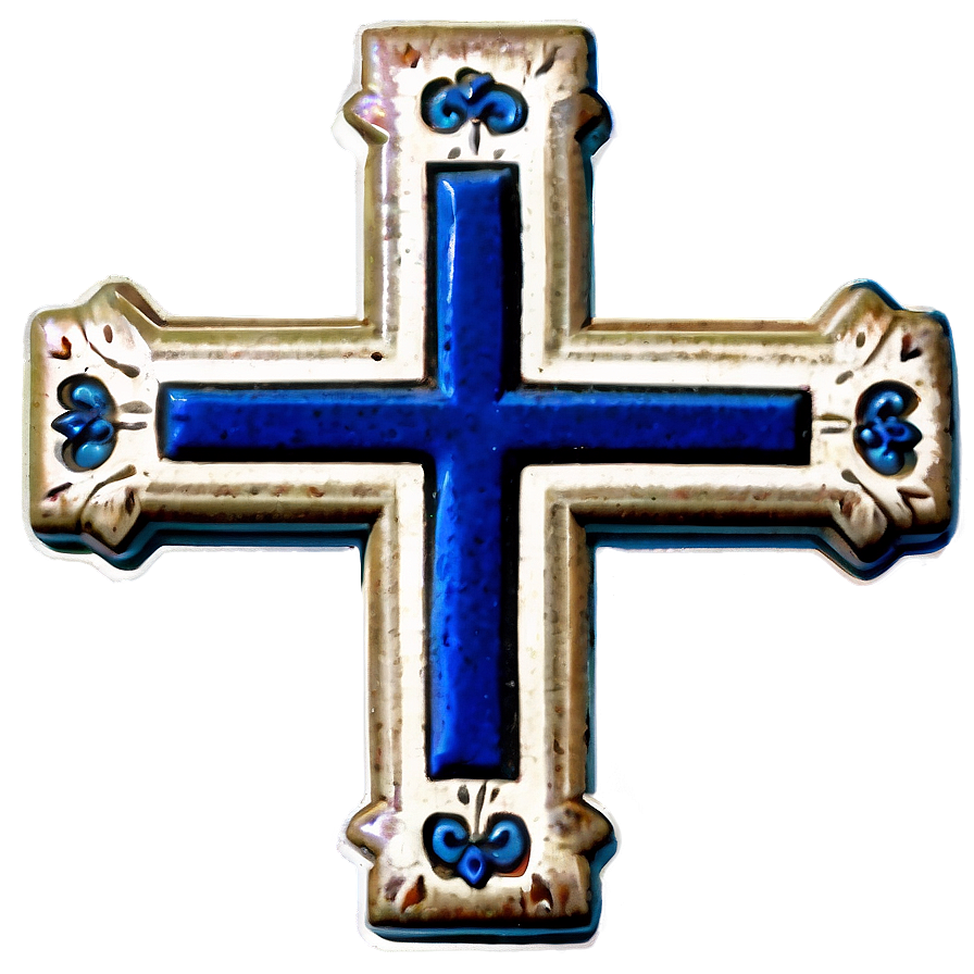 Vintage Blue Cross Png Qao