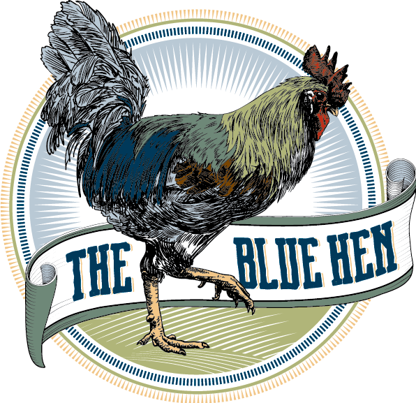 Vintage Blue Hen Illustration