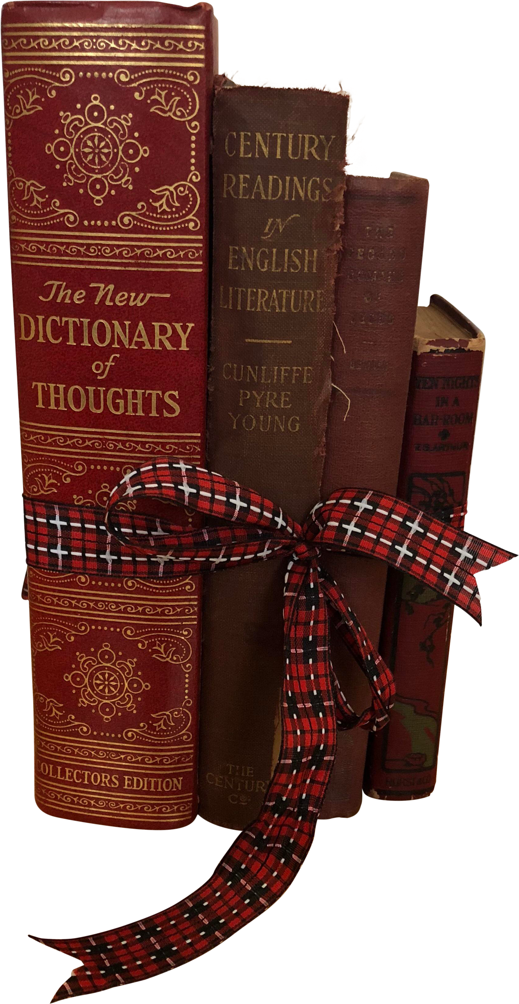 Vintage Books Boundwith Checkered Ribbon