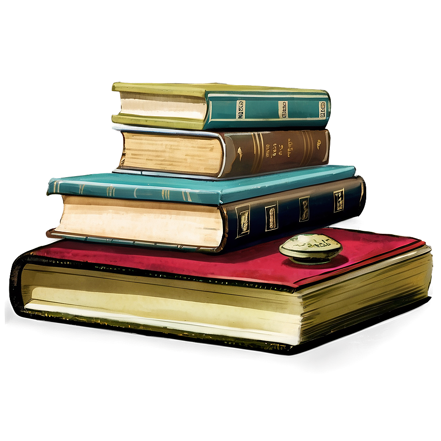 Vintage Books Pile Png Lxo