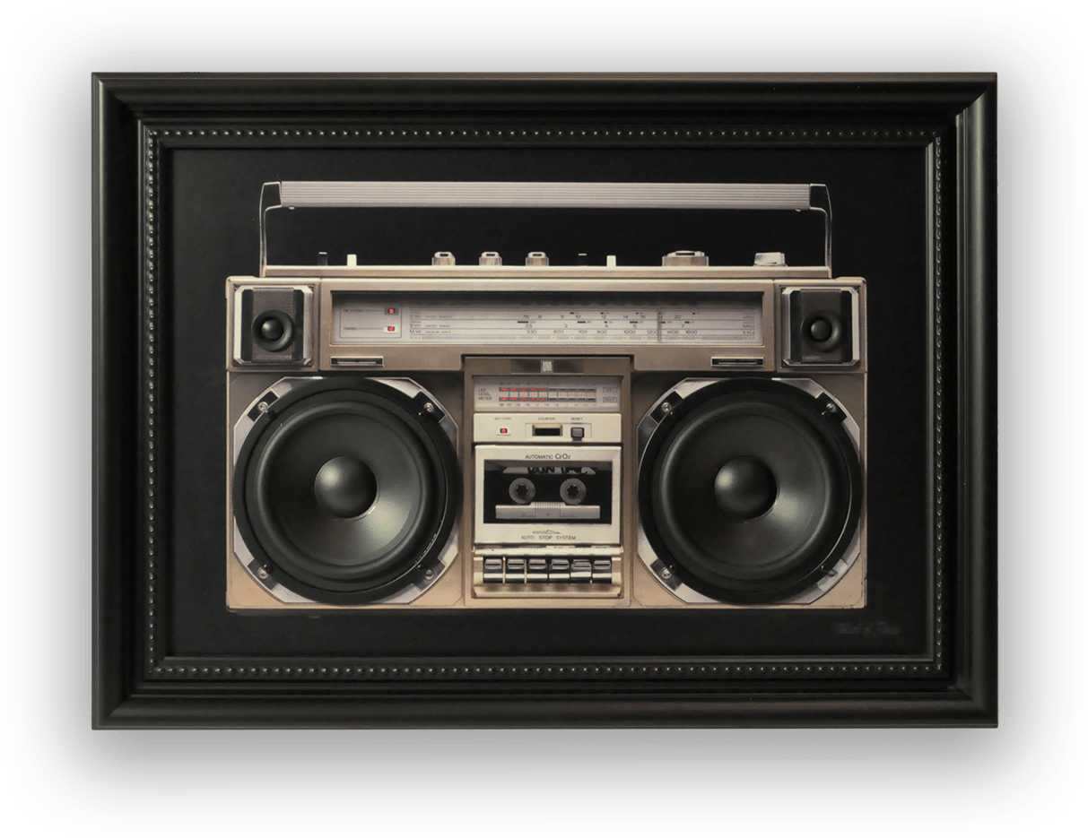 Vintage Boombox Framed Artwork