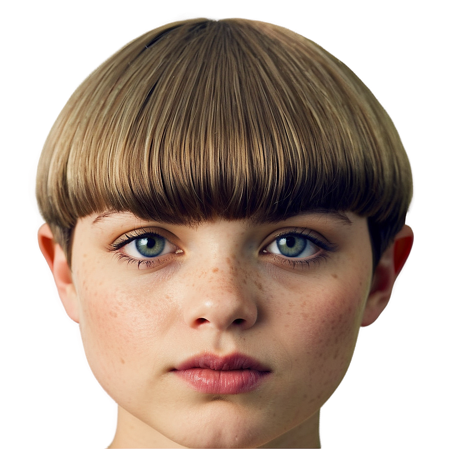 Vintage Bowl Cut Look Png Npe