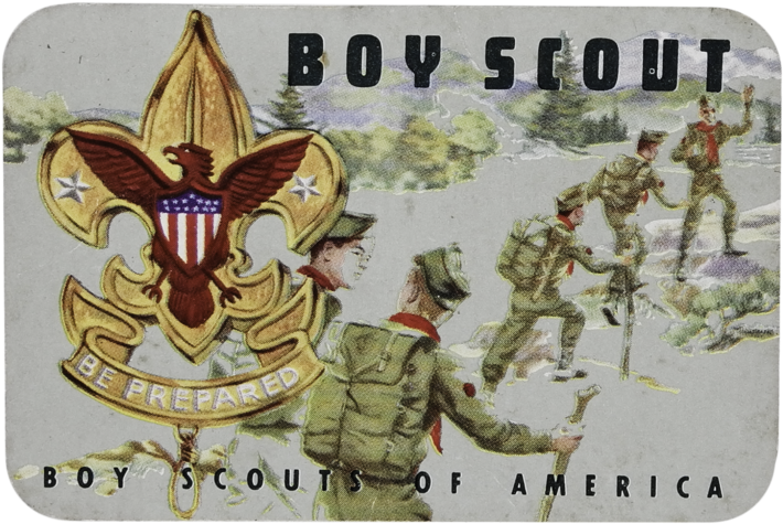 Vintage Boy Scout Card Illustration