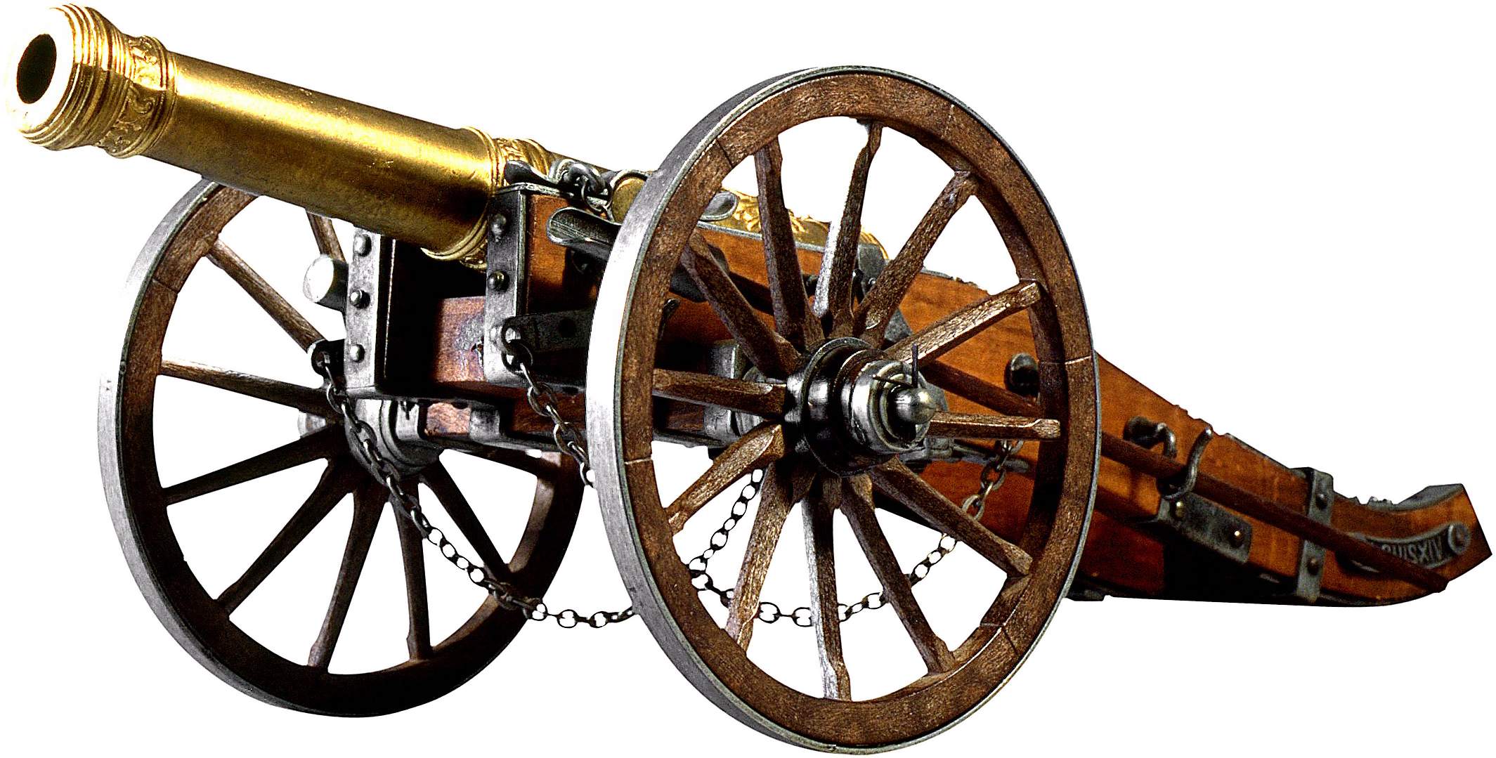 Vintage Brass Cannonon Wheels