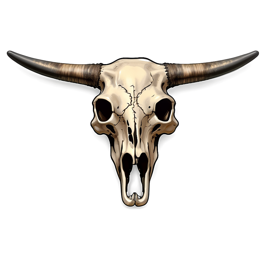 Vintage Bull Skull Drawing Png Wcb94