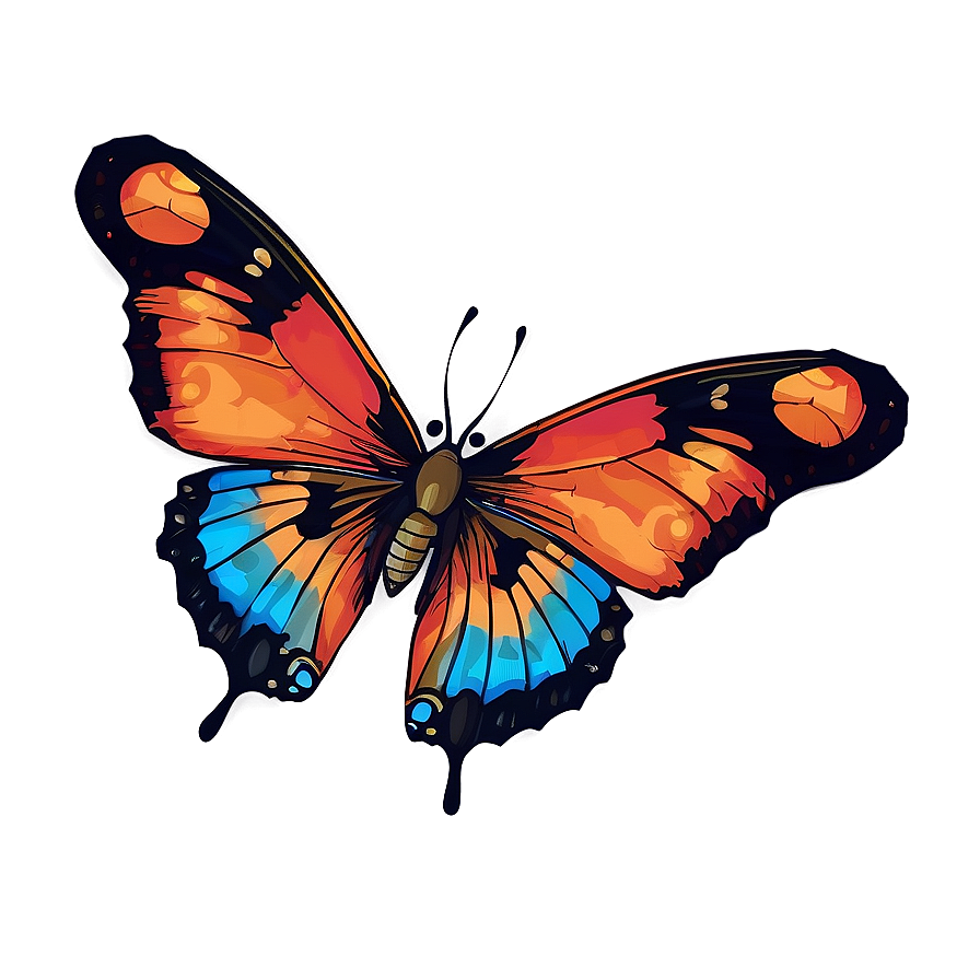 Vintage Butterfly Drawing Png Swo46