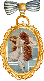 Vintage Cameo Pendant Art Nouveau