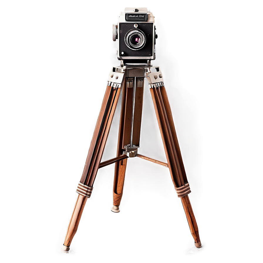 Vintage Camera On Tripod Png Fsm