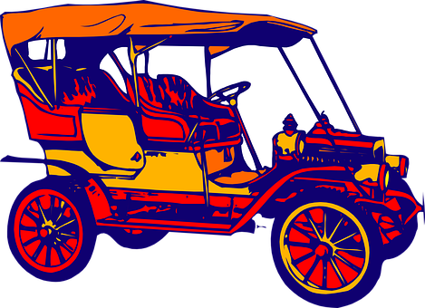 Vintage Car Colorful Artwork