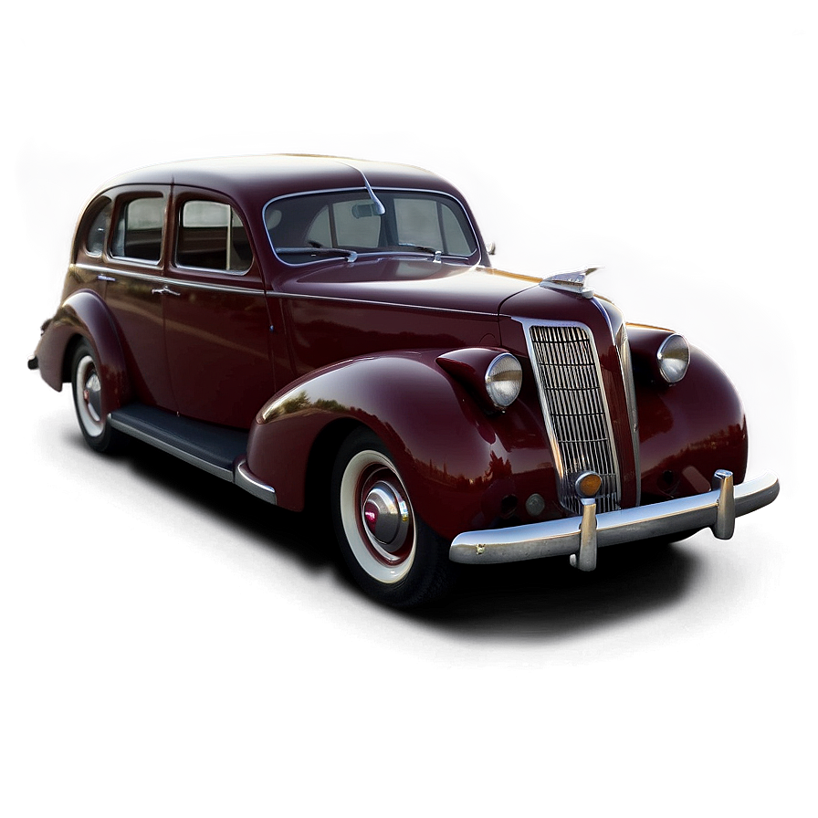 Vintage Car In Film Noir Png Mru