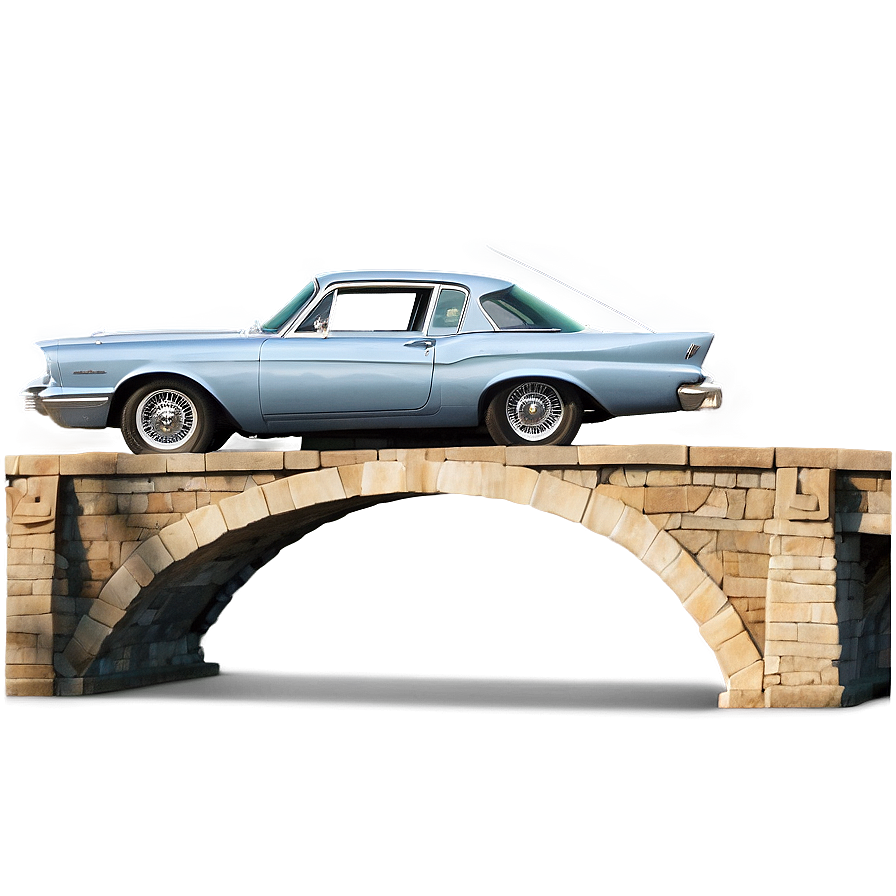 Vintage Car On Historic Bridge Png Oyu