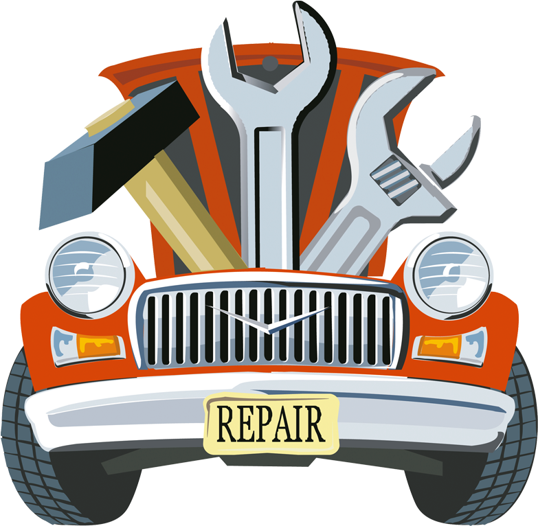 Vintage Car Repair Illustration