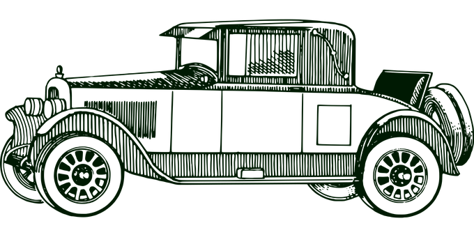 Vintage Car Silhouette Outline