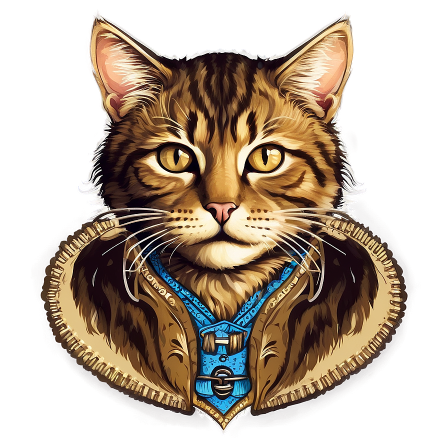 Vintage Cat Artwork Vector Png 06262024