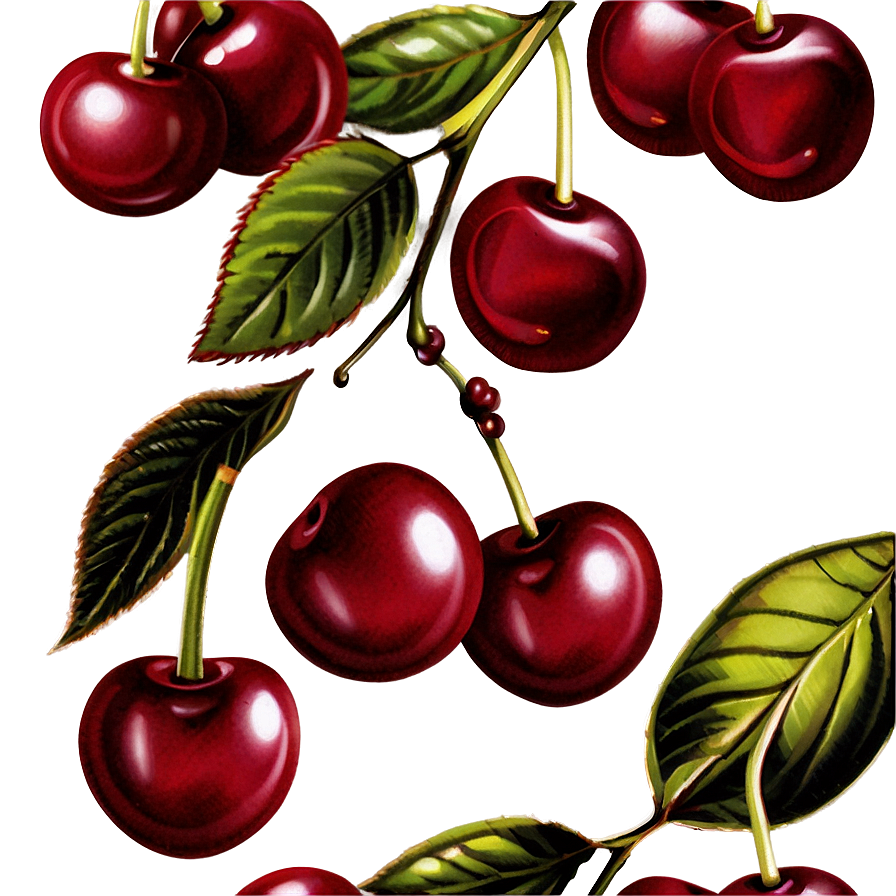 Vintage Cherry Illustration Png 85