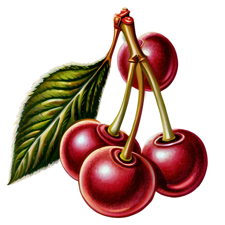 Vintage Cherry Illustration Png Vso