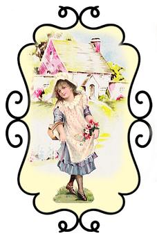 Vintage Child Cottage Illustration