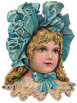 Vintage Child Portraitin Blue Bonnet