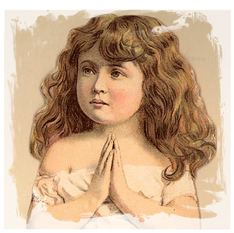 Vintage Child Praying Illustration