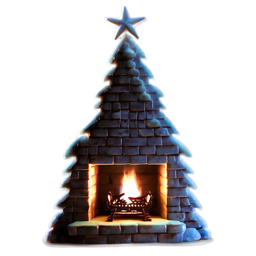 Vintage Christmas Fireplace Scene Png 06262024