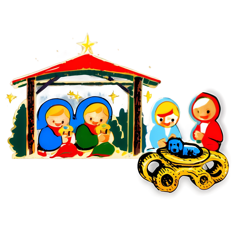 Vintage Christmas Nativity Scene Png Pxw