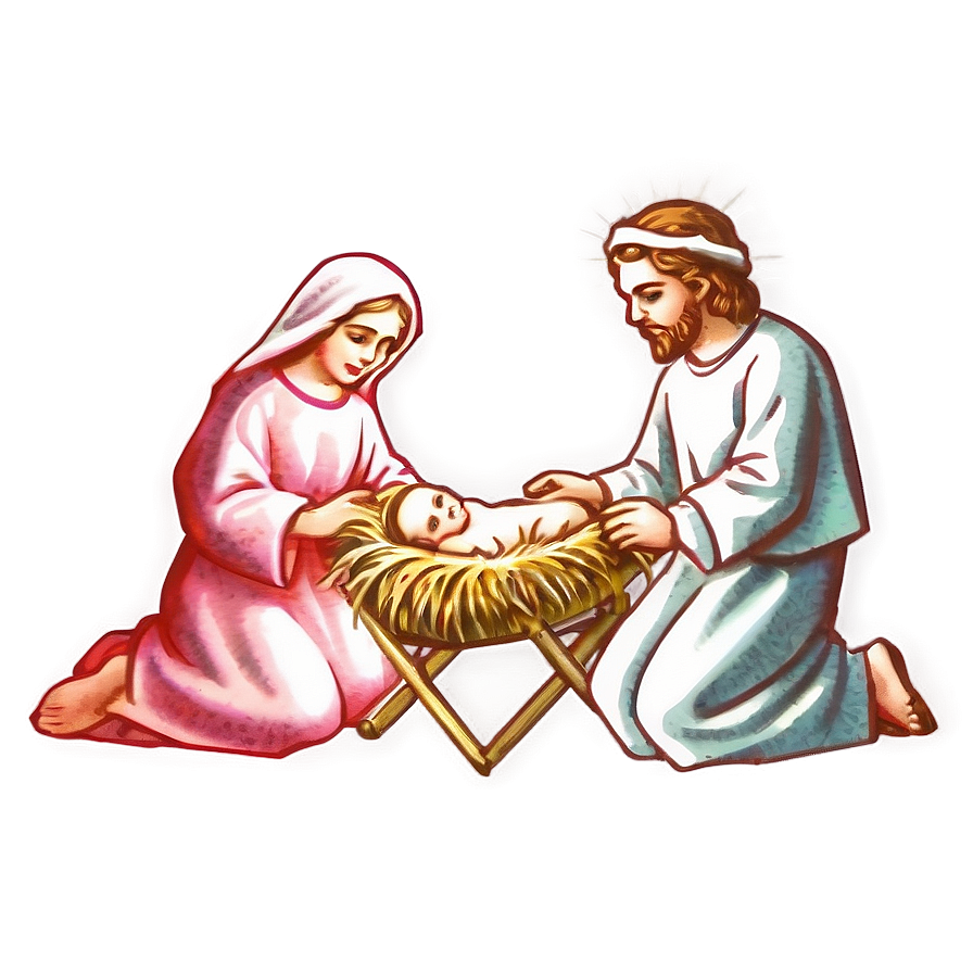 Vintage Christmas Nativity Scene Png Yqr