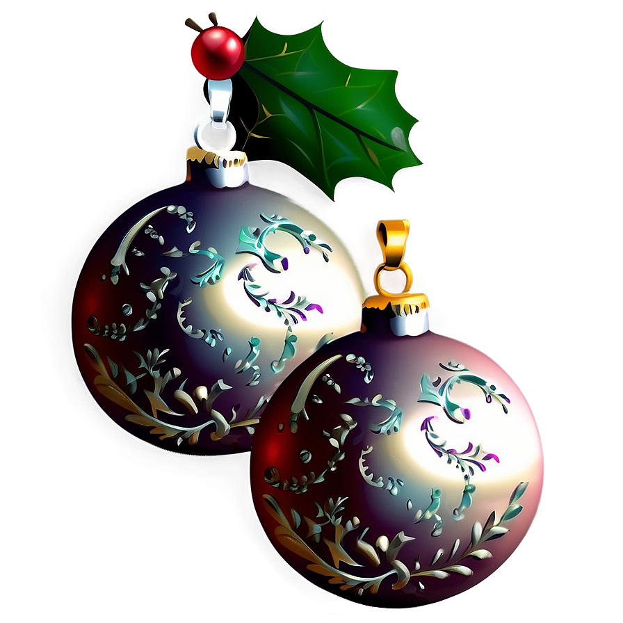 Vintage Christmas Ornaments Png 85