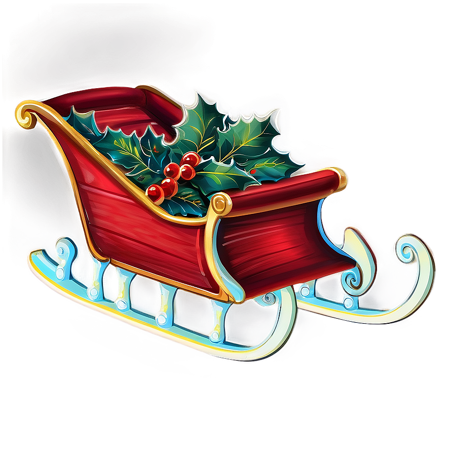 Vintage Christmas Sleigh Png 06292024