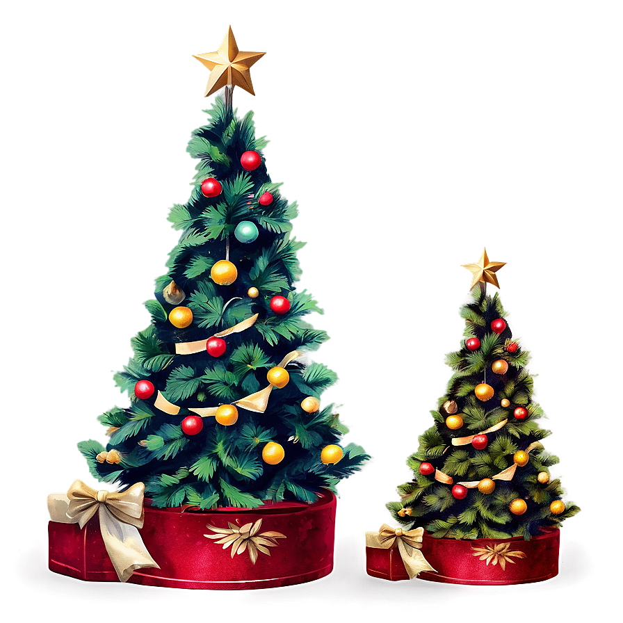 Vintage Christmas Tree Png 06252024