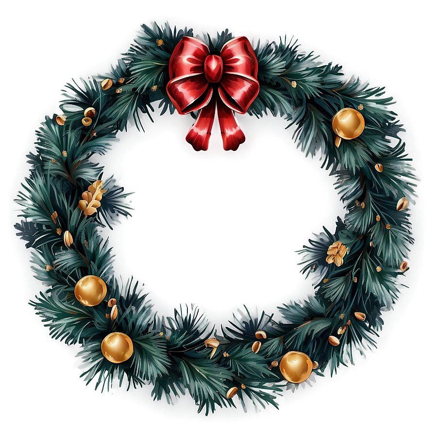 Vintage Christmas Wreath Png Ees81