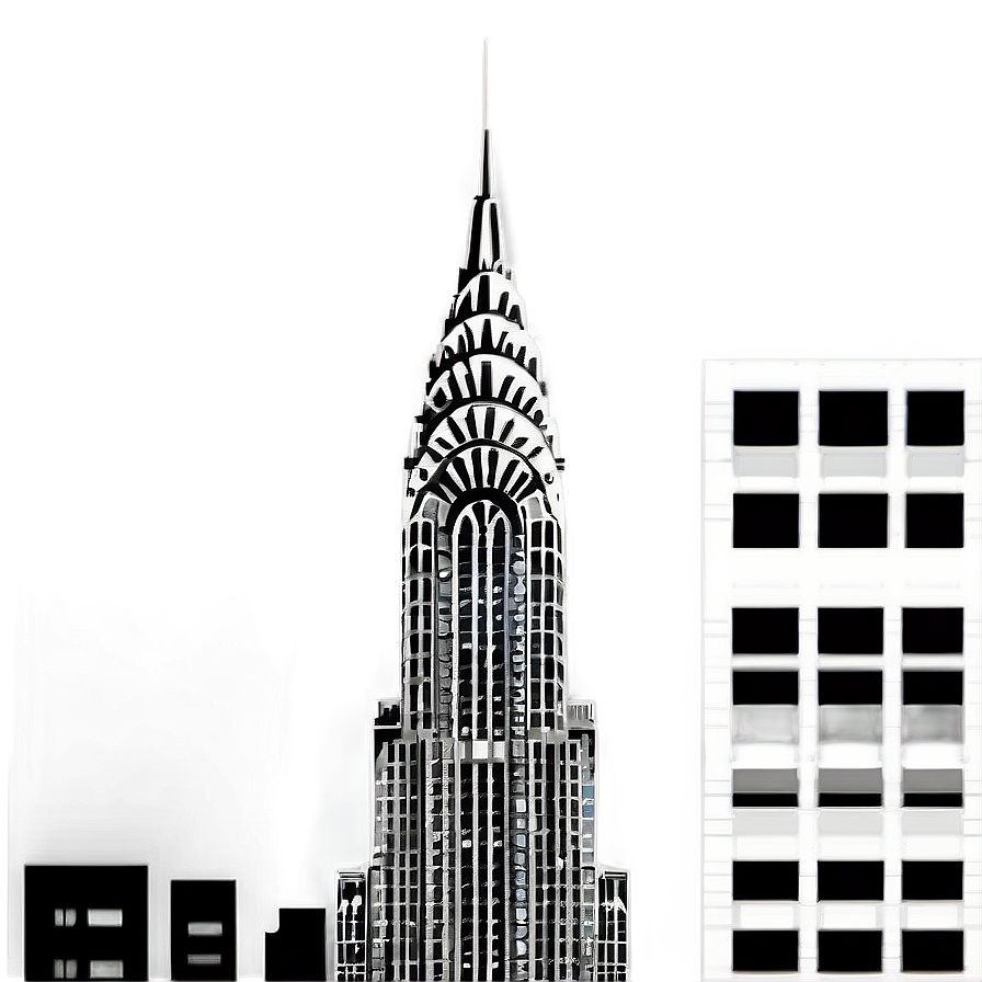 Vintage Chrysler Building Illustration Png Wny