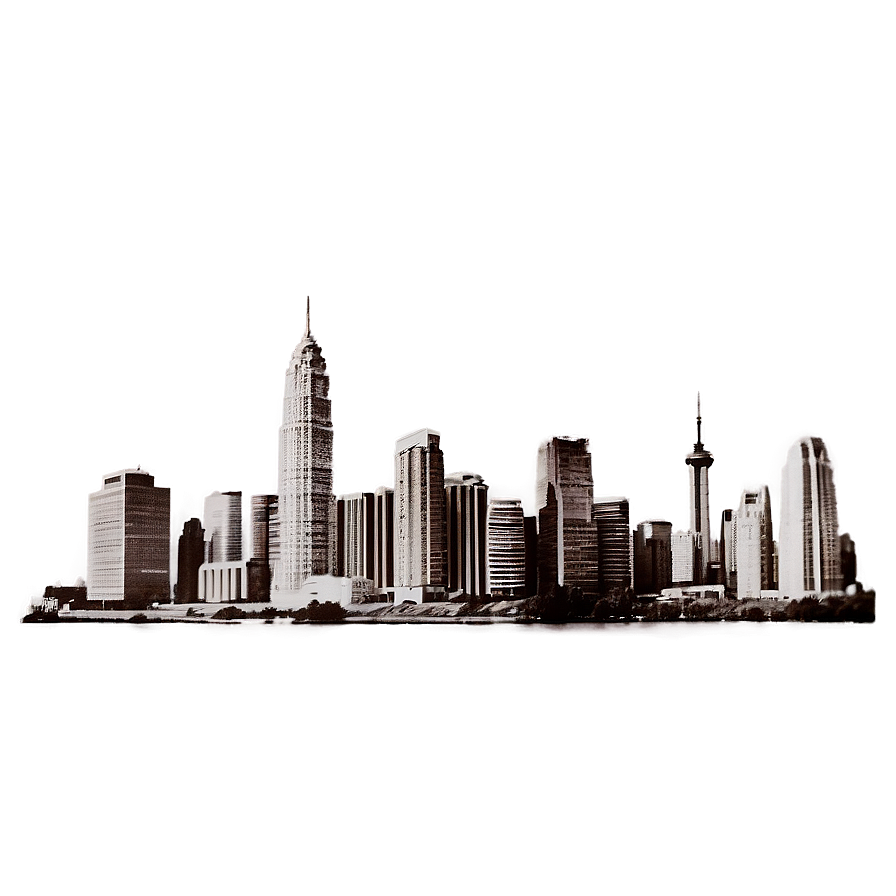 Vintage City Skyline Png Fxt